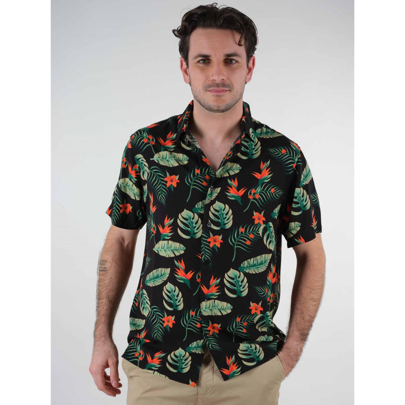 Chemise à fleurs sahel noir homme - Deeluxe