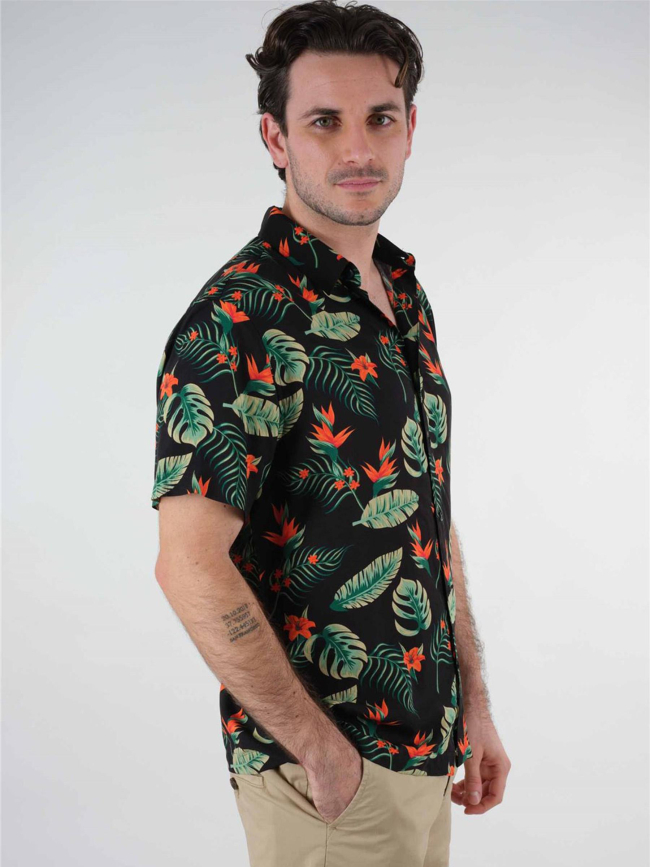 Chemise à fleurs sahel noir homme - Deeluxe