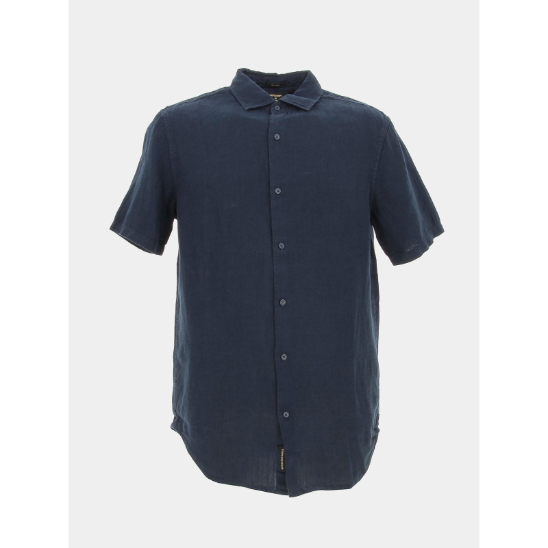 Chemise en lin studios bleu marine homme - Superdry