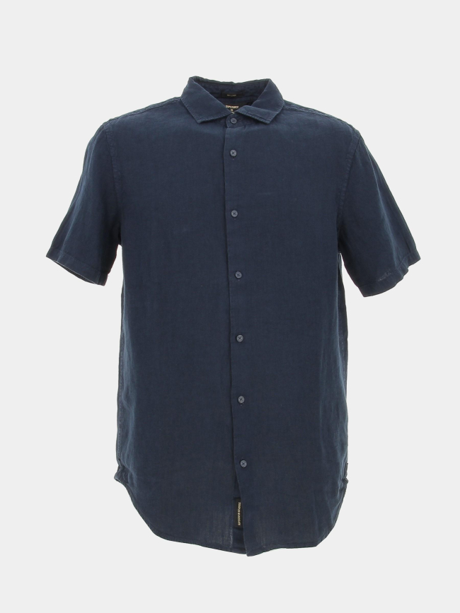 Chemise en lin studios bleu marine homme - Superdry