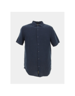 Chemise en lin studios bleu marine homme - Superdry