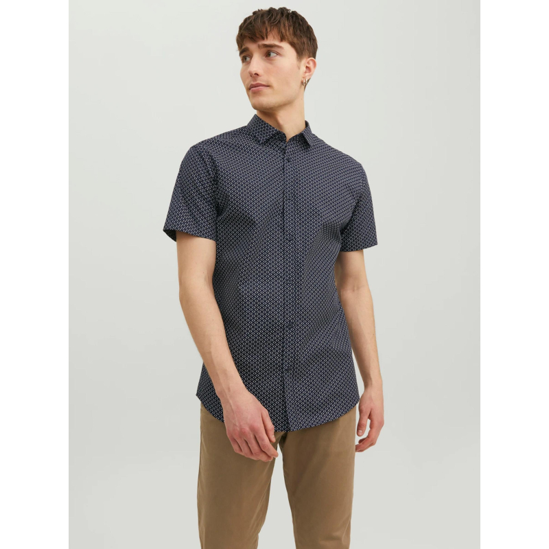 Chemise imprimés cardiff bleu marine homme - Jack & Jones