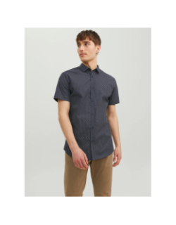 Chemise imprimés cardiff bleu marine homme - Jack & Jones