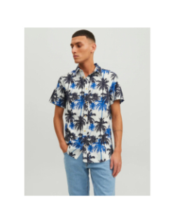 Chemise imprimés palmiers james tulum bleu homme - Jack & Jones