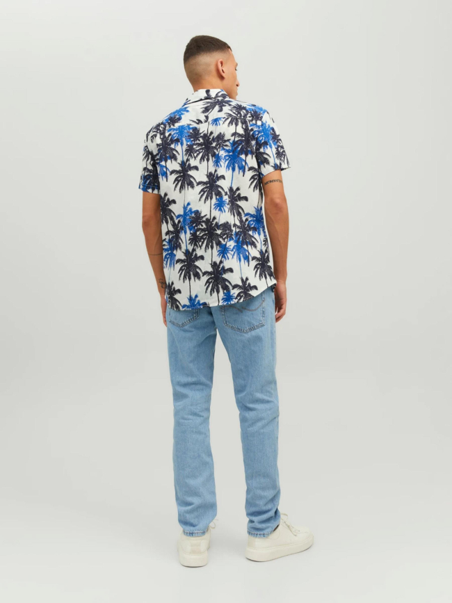 Chemise imprimés palmiers james tulum bleu homme - Jack & Jones