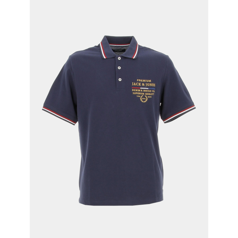 Polo premium lucas bleu marine homme - Jack & Jones