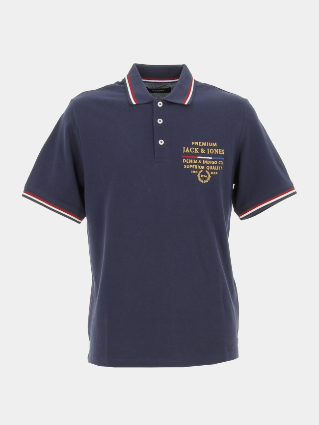 Polo premium lucas bleu marine homme - Jack & Jones