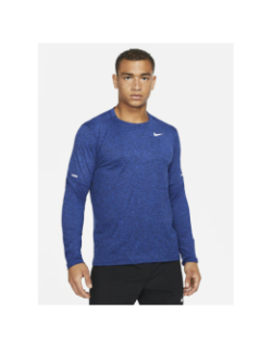 T-shirt manches longues de running bleu chiné homme - Nike