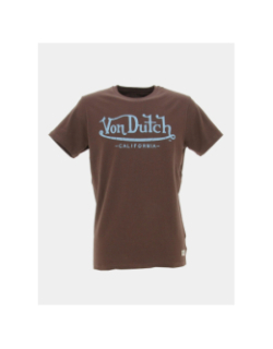 T-shirt life logo bleu marron homme - Von Dutch