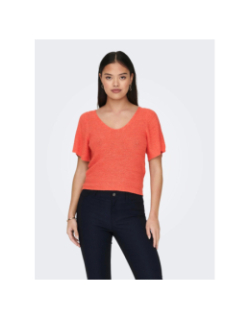 T-shirt maille desha orange corail femme - Jacqueline De Yong