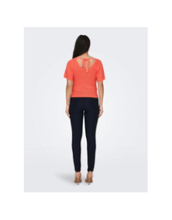 T-shirt maille desha orange corail femme - Jacqueline De Yong