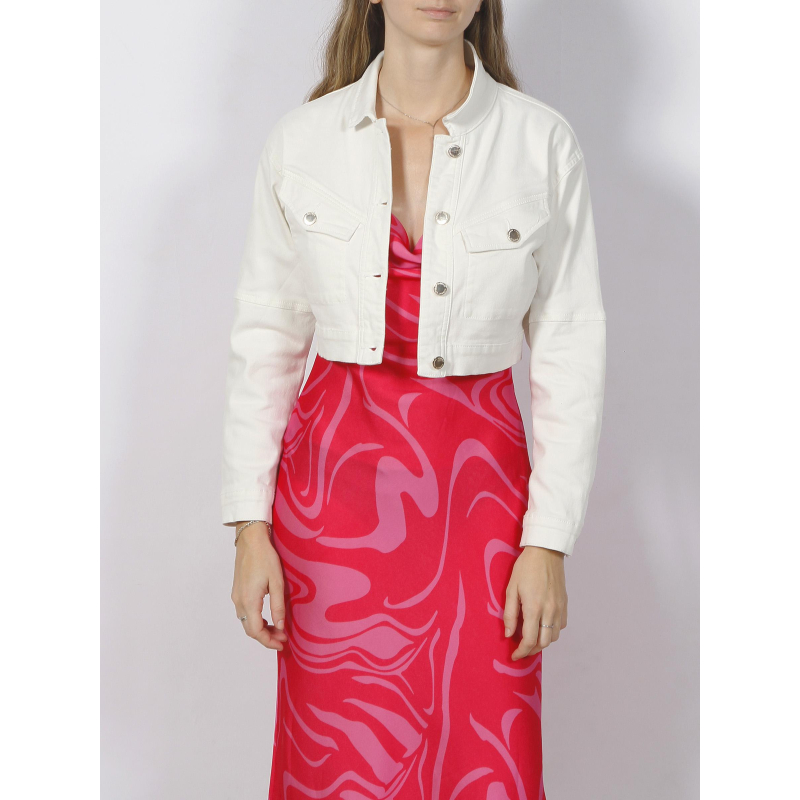 Veste en jean crop veiko blanc femme - Morgan