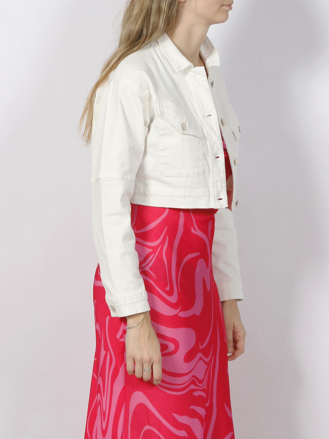 Veste en jean crop veiko blanc femme - Morgan