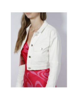 Veste en jean crop veiko blanc femme - Morgan