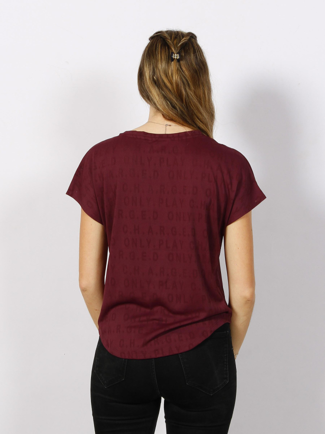 T-shirt de sport safa bordeaux femme - Only