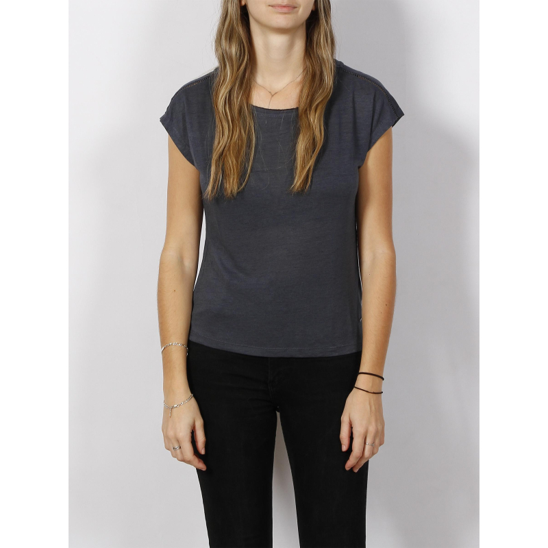 T-shirt uni léger pitkin bleu marine femme - Sunvalley