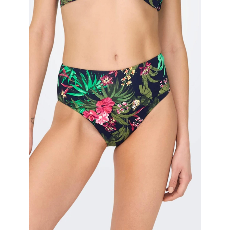 Bas de maillot de bain taille haute fleurs juliette femme - Only