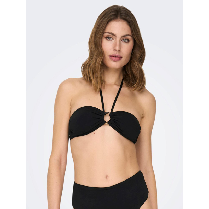 Haut de maillot de bain bandeau juliette noir femme - Only