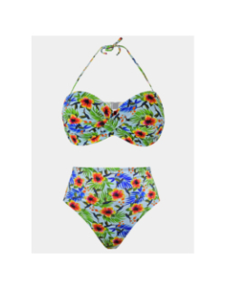 Maillot de bain 2 pièces floral emma bleu femme - Grain De Sable