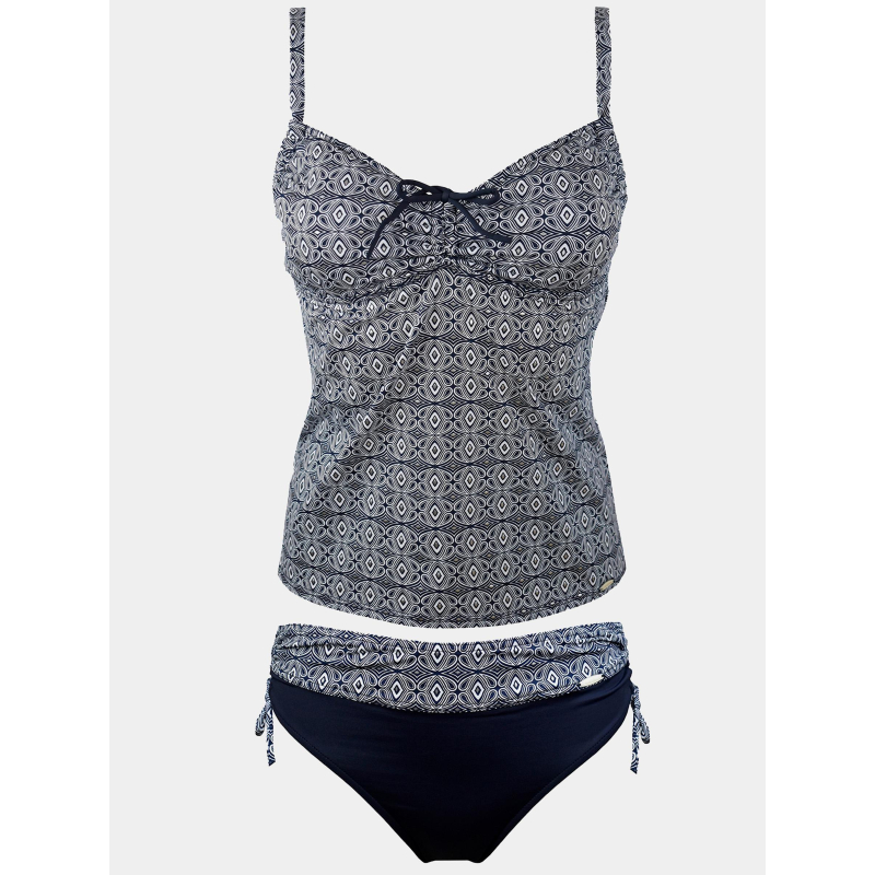 Maillot de bain tankini imprimés zigzag bleu femme - Grain De Sable