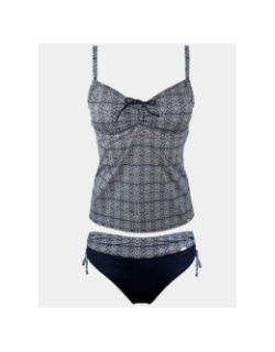 Maillot de bain tankini imprimés zigzag bleu femme - Grain De Sable