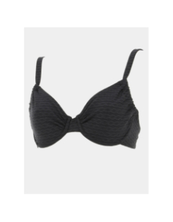 Maillot de bain 2 pièces zigzag relief noir femme - Grain De Sable