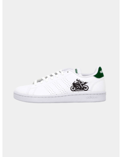 Baskets basses advantage moto blanc vert homme - Adidas