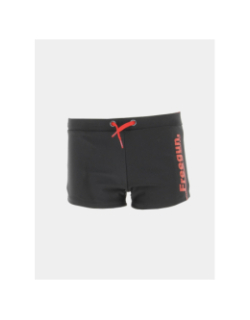 Maillot de bain boxer never stop rouge noir garçon - Freegun