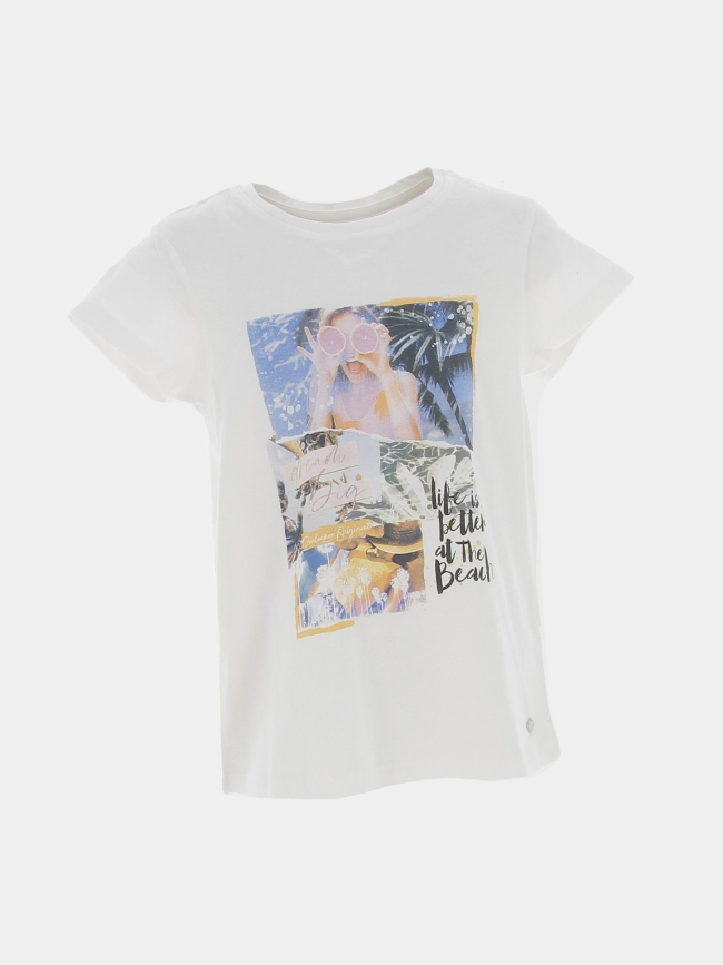 T-shirt plage betty blanc fille - Deeluxe