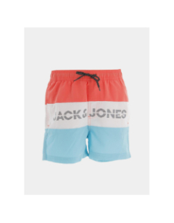 Short de bain fiji colorblock orange blanc bleu garçon - Jack & Jones