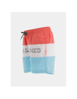 Short de bain fiji colorblock orange blanc bleu garçon - Jack & Jones