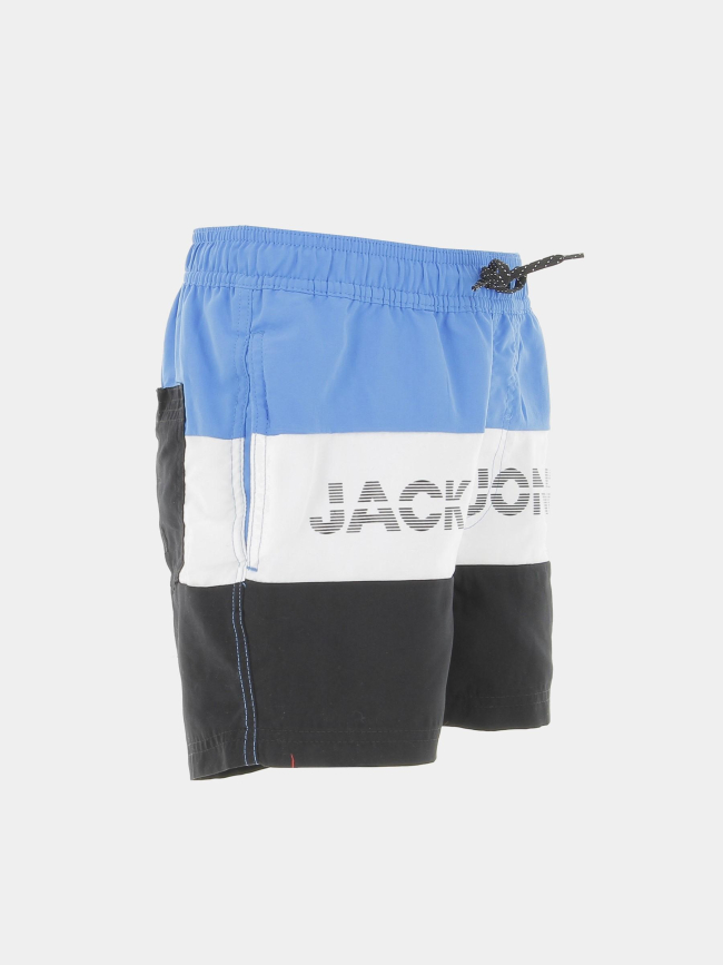 Short de bain colorblock fiji bleu blanc noir enfant - Jack & Jones