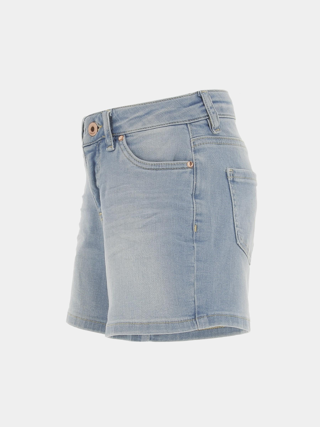 Short en jean romy ice bleu clair fille - Kaporal