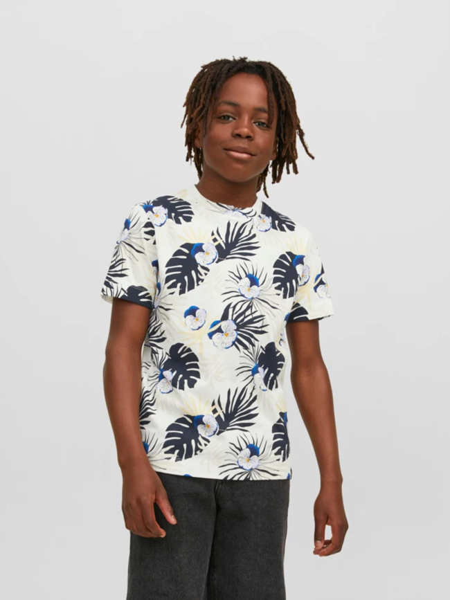 T-shirt à fleurs tulum blanc garçon - Jack & Jones