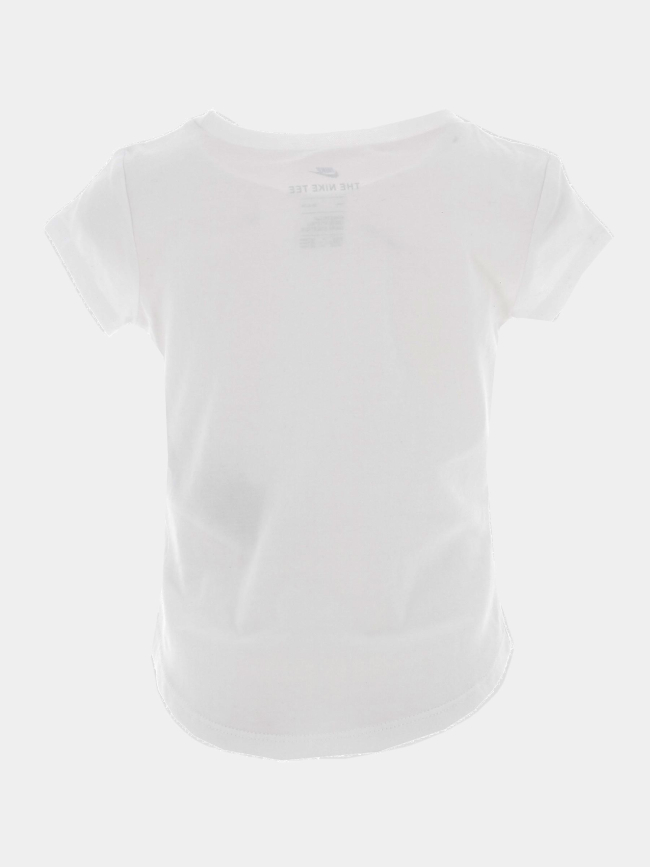 T-shirt logo paillette futura rose blanc fille - Nike