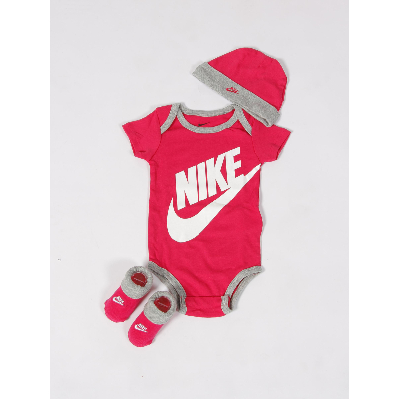 Ensemble 3 pièces futura logo 6-12 mois rose bébé - Nike