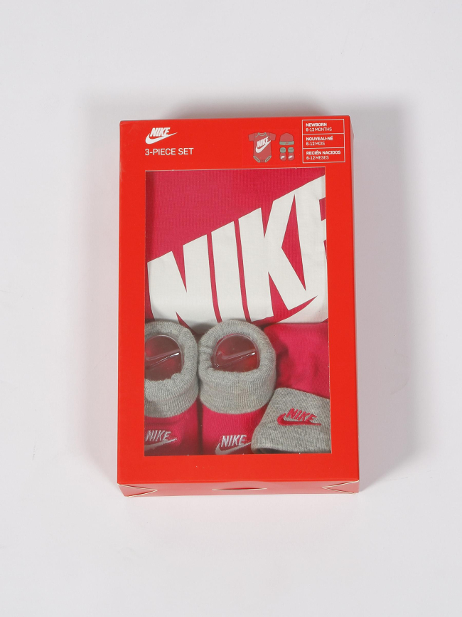 Ensemble 3 pièces futura logo 6-12 mois rose bébé - Nike