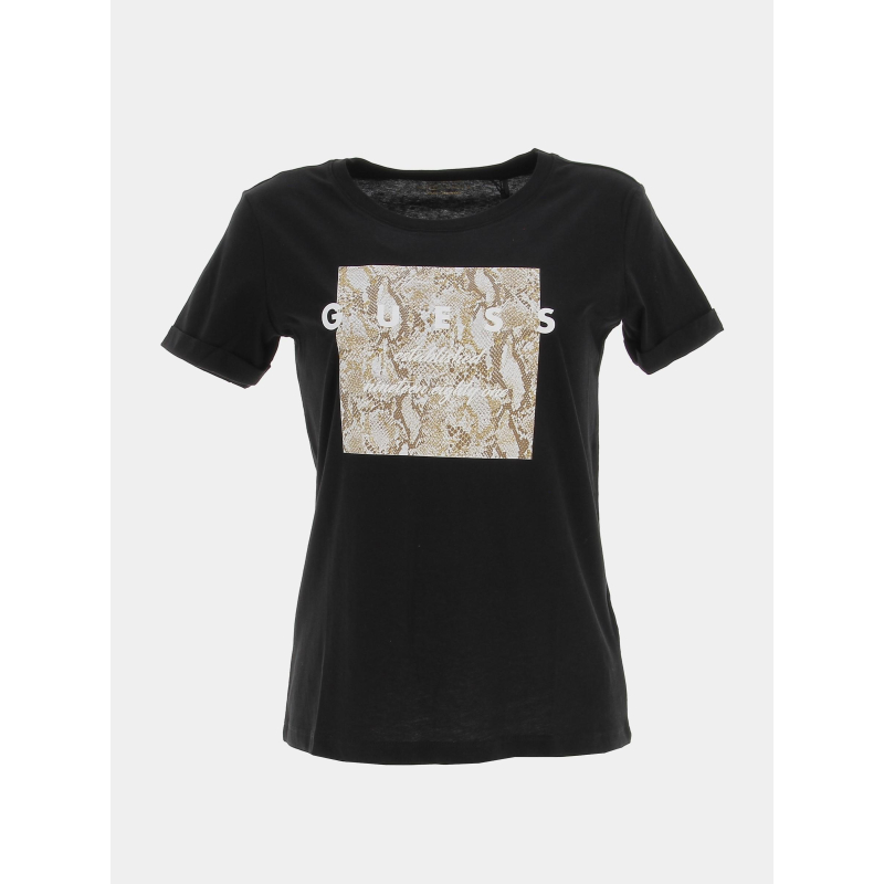 T-shirt éco python noir femme - Guess