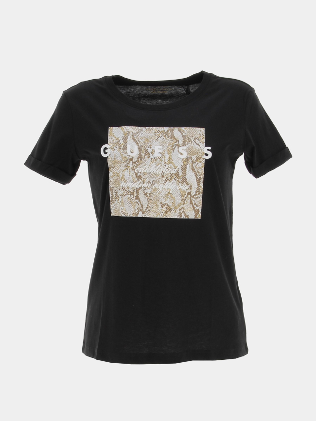 T-shirt éco python noir femme - Guess