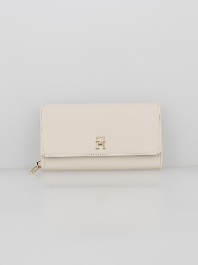 Portefeuille à rabat city beige femme - Tommy Hilfiger