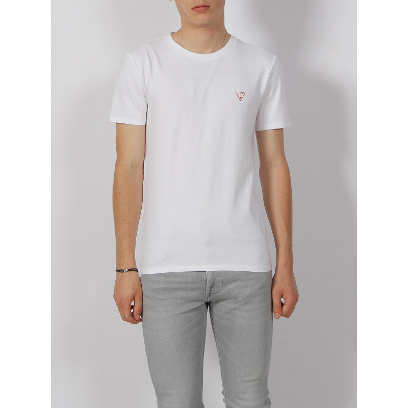 T-shirt éco super slim logo core blanc homme - Guess