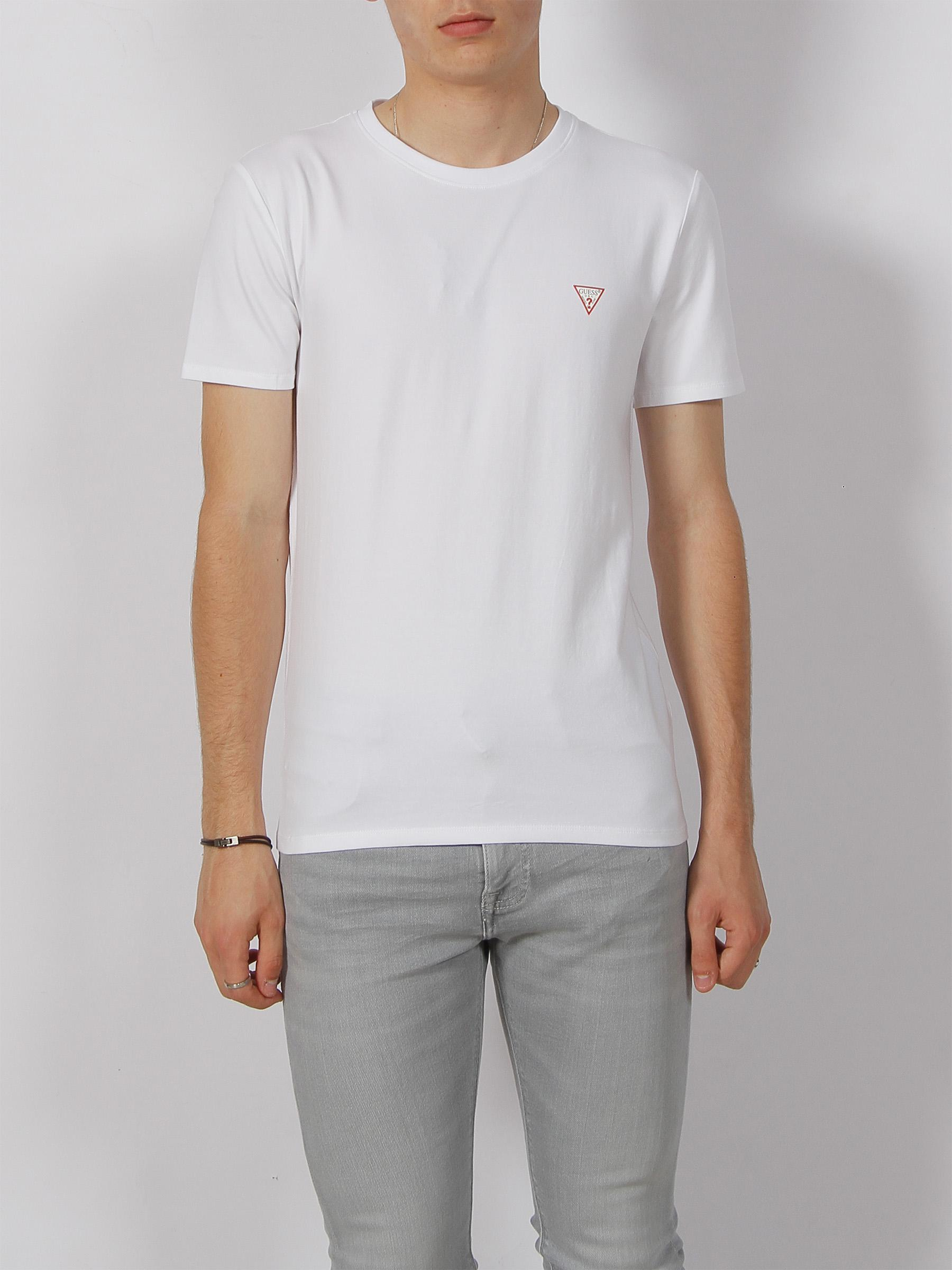 T-shirt éco super slim logo core blanc homme - Guess