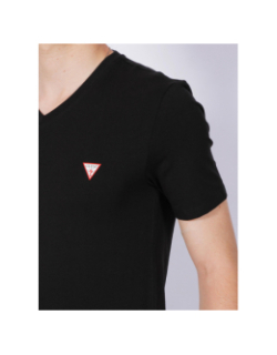 T-shirt éco col v core logo noir homme - Guess