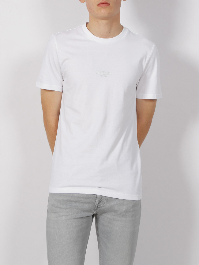 T-shirt éco logo aidy blanc homme - Guess