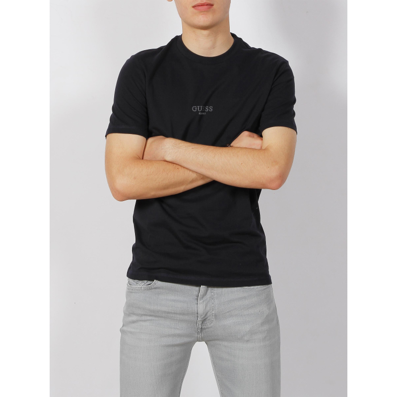 T-shirt éco slim logo aidy bleu marine homme - Guess