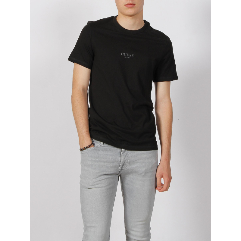 T-shirt éco slim logo aidy noir homme - Guess