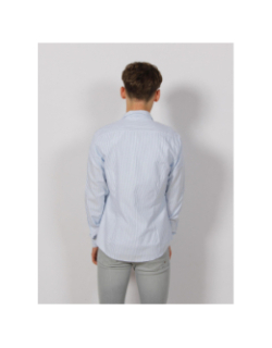 Chemise rayée manches longues oxford bleu homme - Calvin Klein