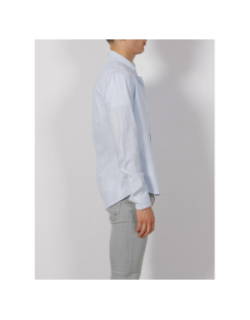 Chemise rayée manches longues oxford bleu homme - Calvin Klein