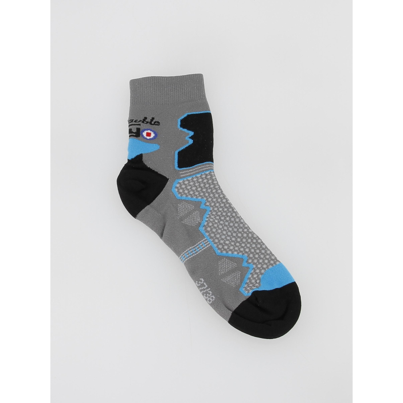 Chaussettes de randonnée double trek gris bleu - Thyo