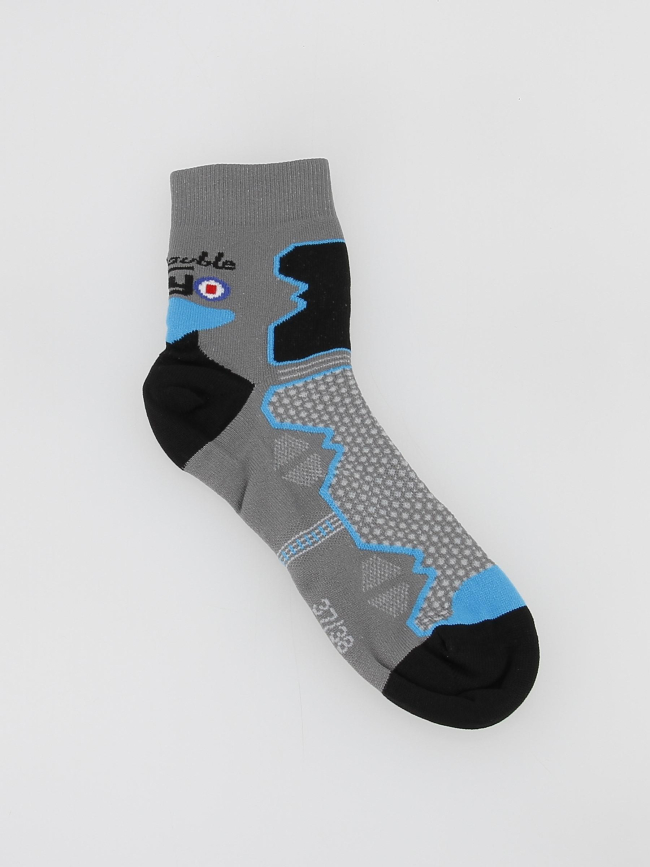 Chaussettes de randonnée double trek gris bleu - Thyo